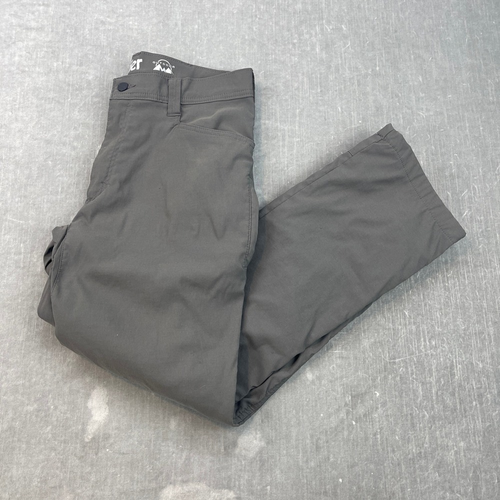 Wrangler Mens 34x30 Gray Lined Outdoor Series Pants Hiking Utility Straight Fit